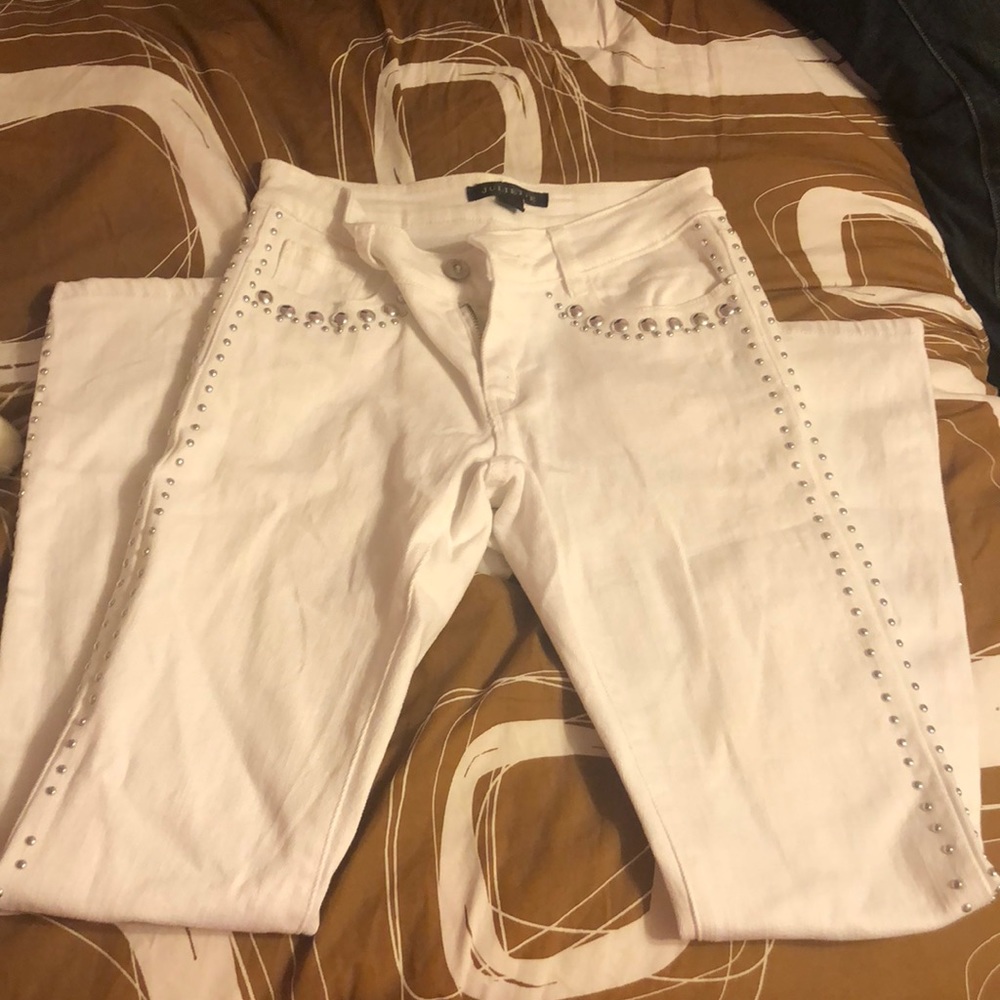 Juliette White Grommet Jeans
